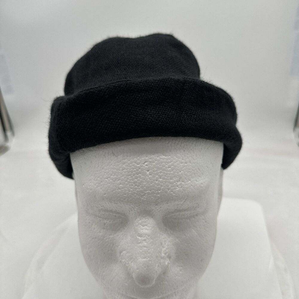 LANDS' END  Black Fleece Winter Beanie Hat Small- Medium